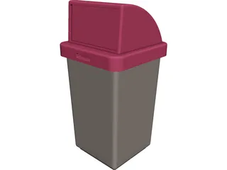Rubbish Bin 3D Model preview