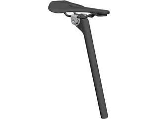 Seat Post with Saddle 3D Model preview
