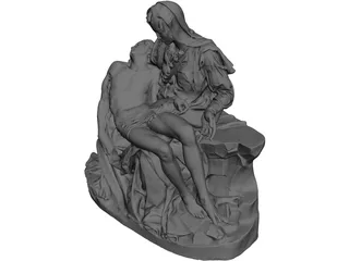 Pieta di Michelangelo 3D Model preview