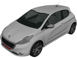 Peugeot 208 GTI (2013) 3D Model preview
