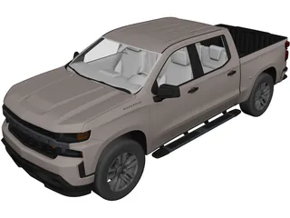 Chevrolet Silverado 1500 Crew Cab LT (2019) 3D Model preview