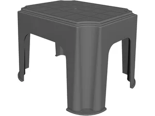 Plastic Stool 3D Model preview