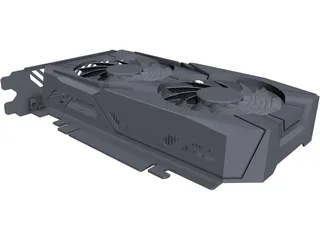 Gigabyte Nvidia GTX1050 Graphics Card 3D Model preview