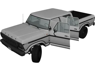 Ford F-Series Crewcab (1978) 3D Model preview