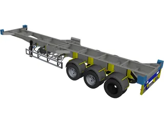 Semitrailer 40 feet 3D Model preview