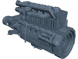 Deutz F6L914 Diesel Engine 3D Model preview