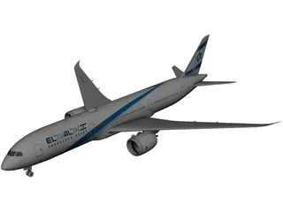 Boeing 787-9 Dreamliner El Al 3D Model preview