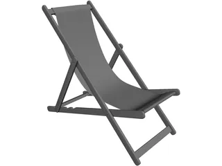 Deck Chair Beach 3D Model preview
