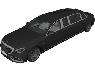 Mercedes-Maybach S650 Pullman (2019) 3D Model preview