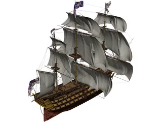Queen Anne Revenge 3D Model preview
