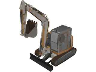 CASE CX80C Midi Excavator 3D Model preview