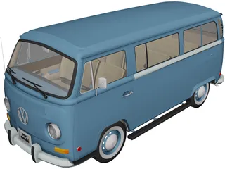 Volkswagen Kombi (1970) 3D Model preview