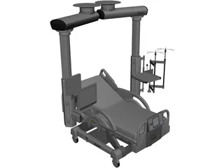 Hospital Bed 3D Model preview
