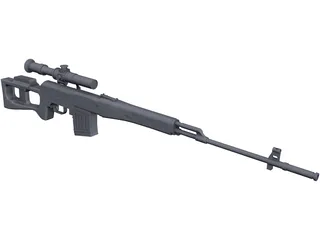 SVD Dragunov Sniper Rifle 3D Model preview