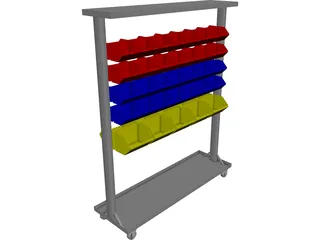 Parts Bin 3D Model preview