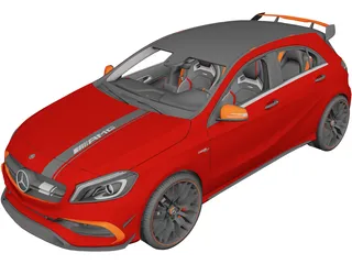 Mercedes-Benz A45 AMG Carbon Edition (2017) 3D Model preview