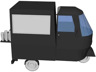 Piaggio Ape 50 Coffee Truck 3D Model preview