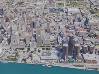 Detroit City, MI, USA (2019) 3D Model preview