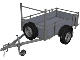 Small Load Trailer 3D Model preview