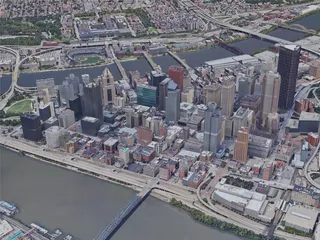 Pittsburgh City, PA, USA (2019) 3D Model preview