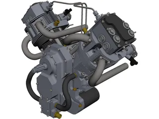 V-twin Engine 3D Model preview