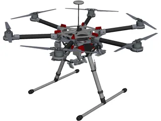 DJI Spreading Wings S900 3D Model preview