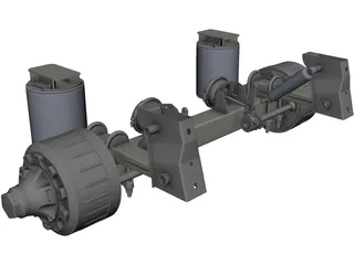 Trailer Axle 3D Model preview