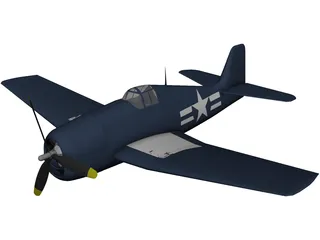 Grumman F6F Hellcat 3D Model preview