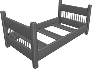 Bed Frame 3D Model preview