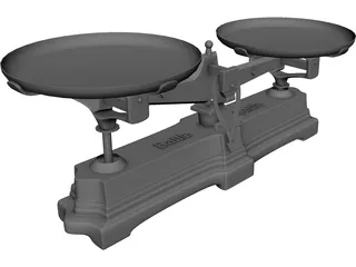 Balance with scales 3D Model preview