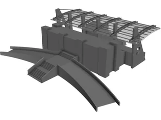 Stadium Canopy 3D Model preview
