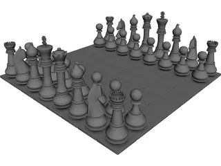 Chess Board 3D Model preview