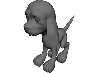 Cartoon Puppy 3D Model preview