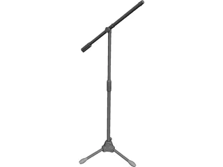 Metal Microphone Stand With Boom 3D Model preview