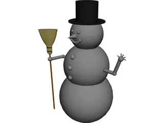 Waving Snowman 3D Model preview
