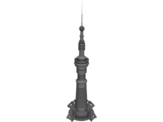 Futuristic Radio Tower 3D Model preview