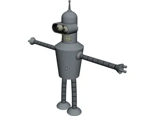 Futurama Bender 3D Model preview
