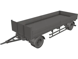Truck Trailer 3D Model preview