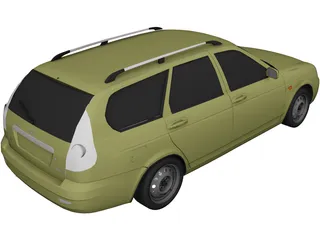 Lada Priora 2172 (2009) 3D Model preview