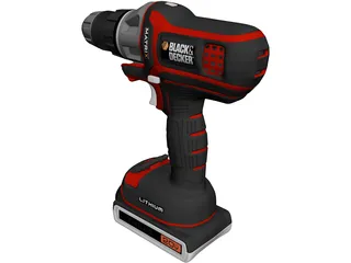 Drill Black and Decker 3D Model preview