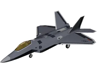 F-22A Raptor 3D Model preview