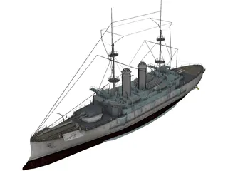 Mikasa Battleship 3D Model preview