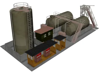 Petrol Factory 3D Model preview