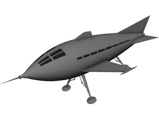 Pulp Starship 3D Model preview