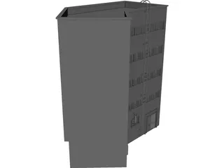 Kaigaten 14 Concrete Urban Building 3D Model preview