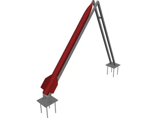 Qassam Rocket and Launcher 3D Model preview