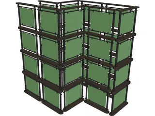 Multiple Screen Stand 3D Model preview
