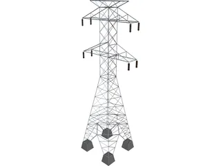 High Tension Tower 3D Model preview