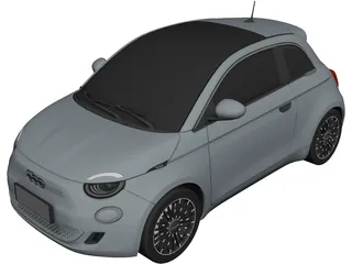 Fiat 500 Elettrica Hatchback (2021) 3D Model preview