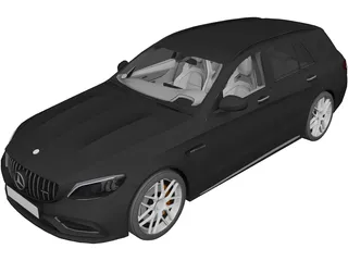 Mercedes-AMG C63S Estate (2020) 3D Model preview
